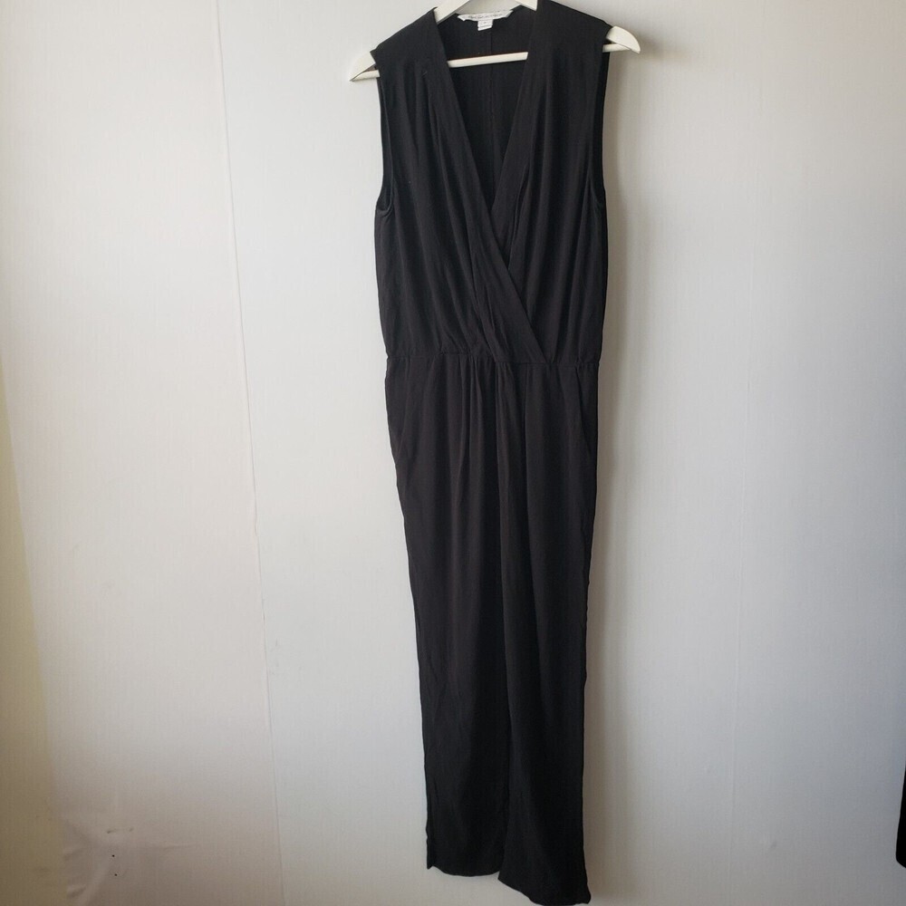 Diane Von Furstenberg Black Sleeveless Black Viscose Rawena Jumpsuit size 10‎